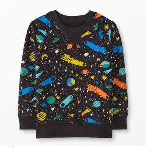 Hanna Anderson Space Sweatshirt 3T Planets Comet Saturn UFO